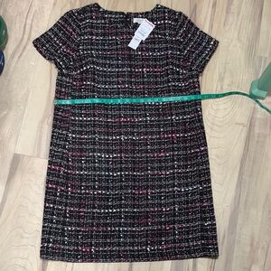LOFT dressy Black and Pink Tweed Mini Dress